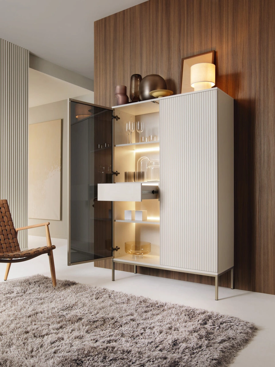 Sento S54 charming bedside table with lighting, cashmere color - Image 5
