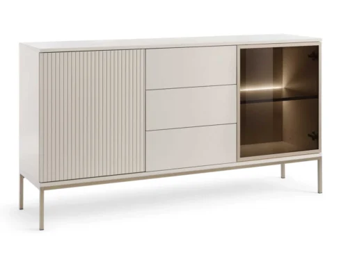 Charming chest of drawers with lighting Sento KSZ154 in cashmere color