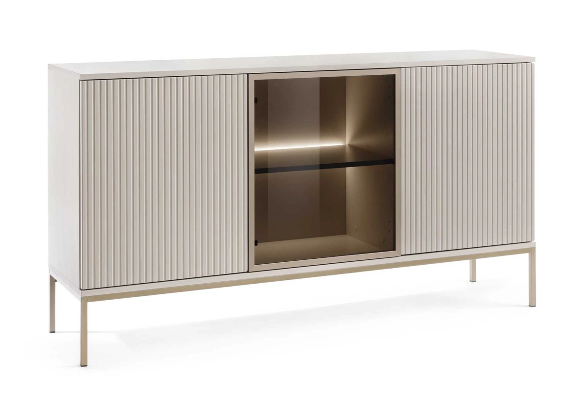 Charming chest of drawers with lighting Sento K154 in cashmere color
