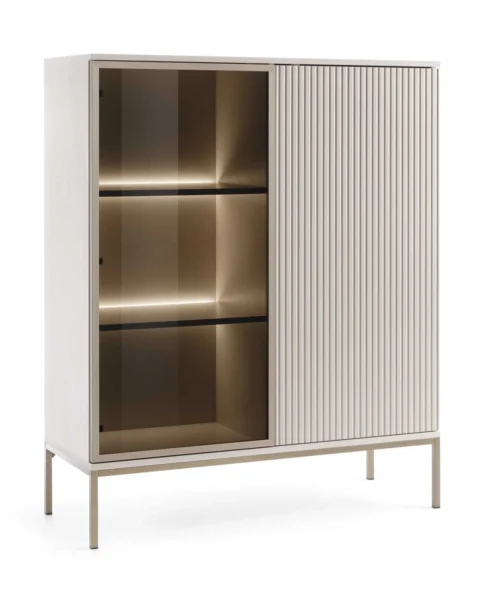 Low display case with lighting Sento WT104 cashmere color