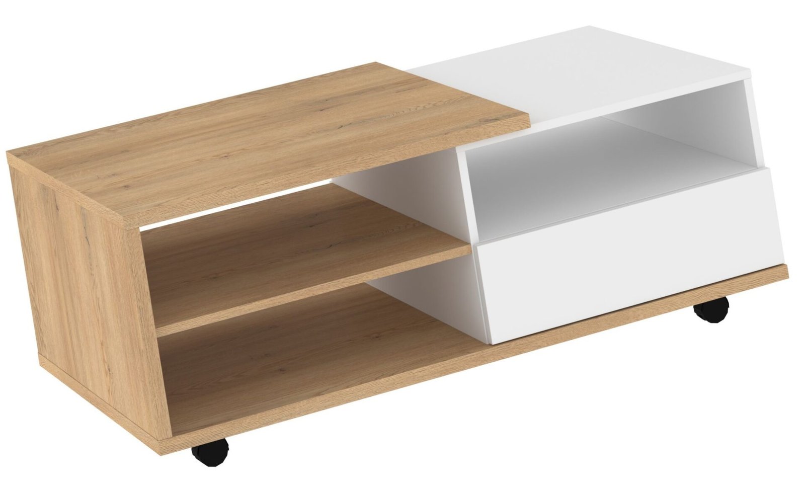 HYBRID 12-drawer coffee table, cremona oak, white glossHYBRID - Image 4
