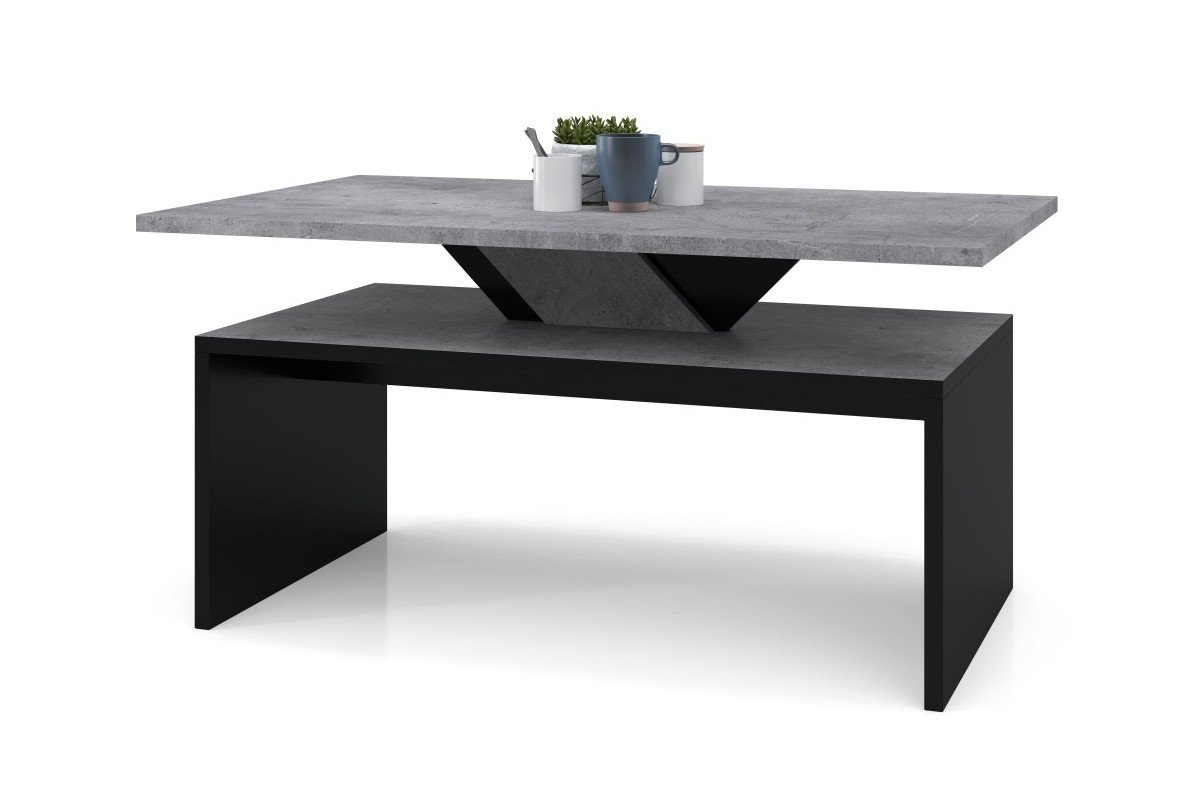 SISI Millennium concrete/black - MODERN GREY coffee table