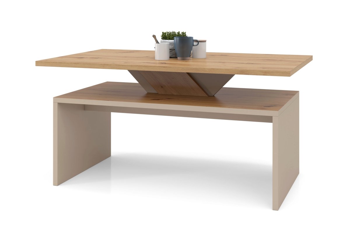 SISI Artisan Oak/Beige (Champagne) - MODERN COFFEE TABLE