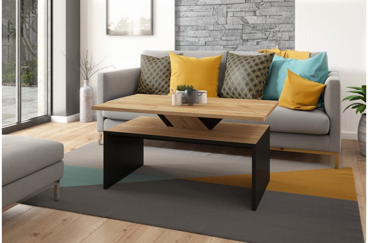 SISI Craft oak gold/black - MODERN COFFEE TABLE - Image 2