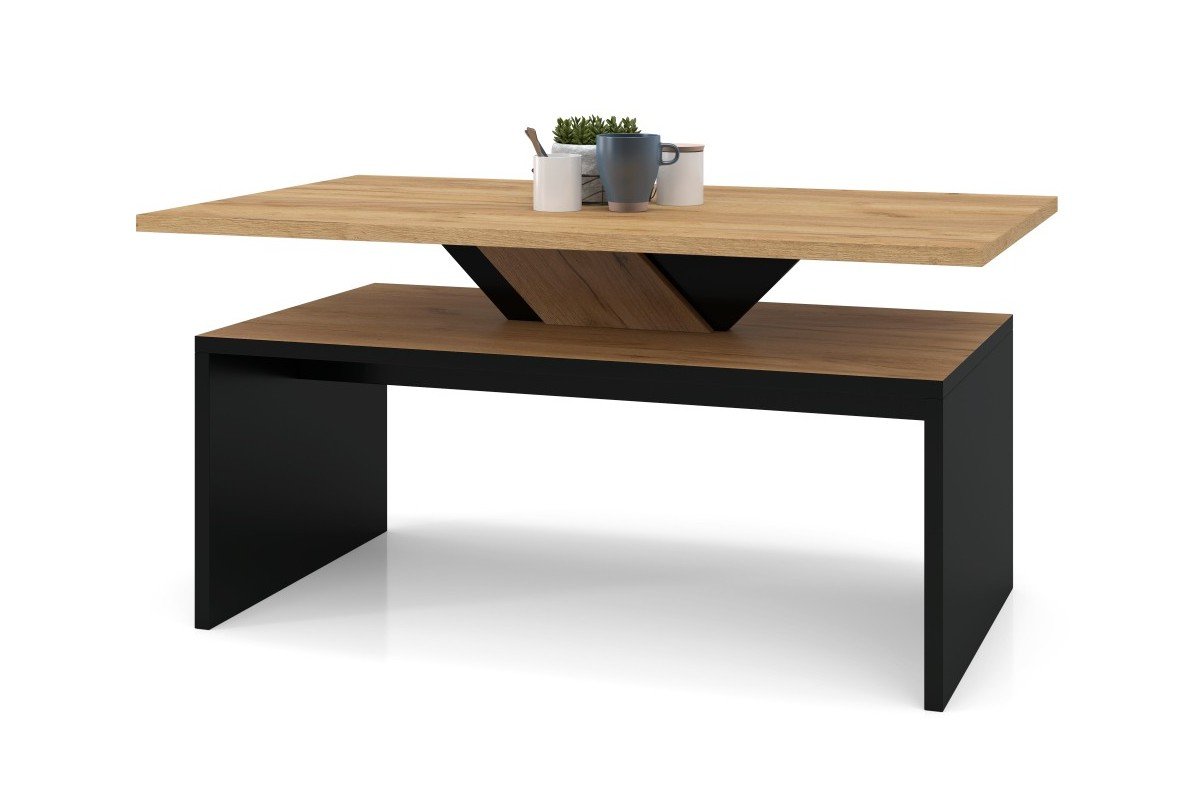 SISI Craft oak gold/black - MODERN COFFEE TABLE