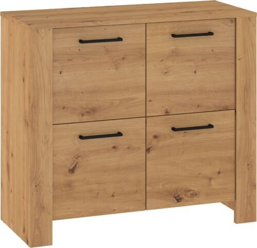 SLIDE 04 furniture chest of drawers with doors for living room, bedroom, oak products