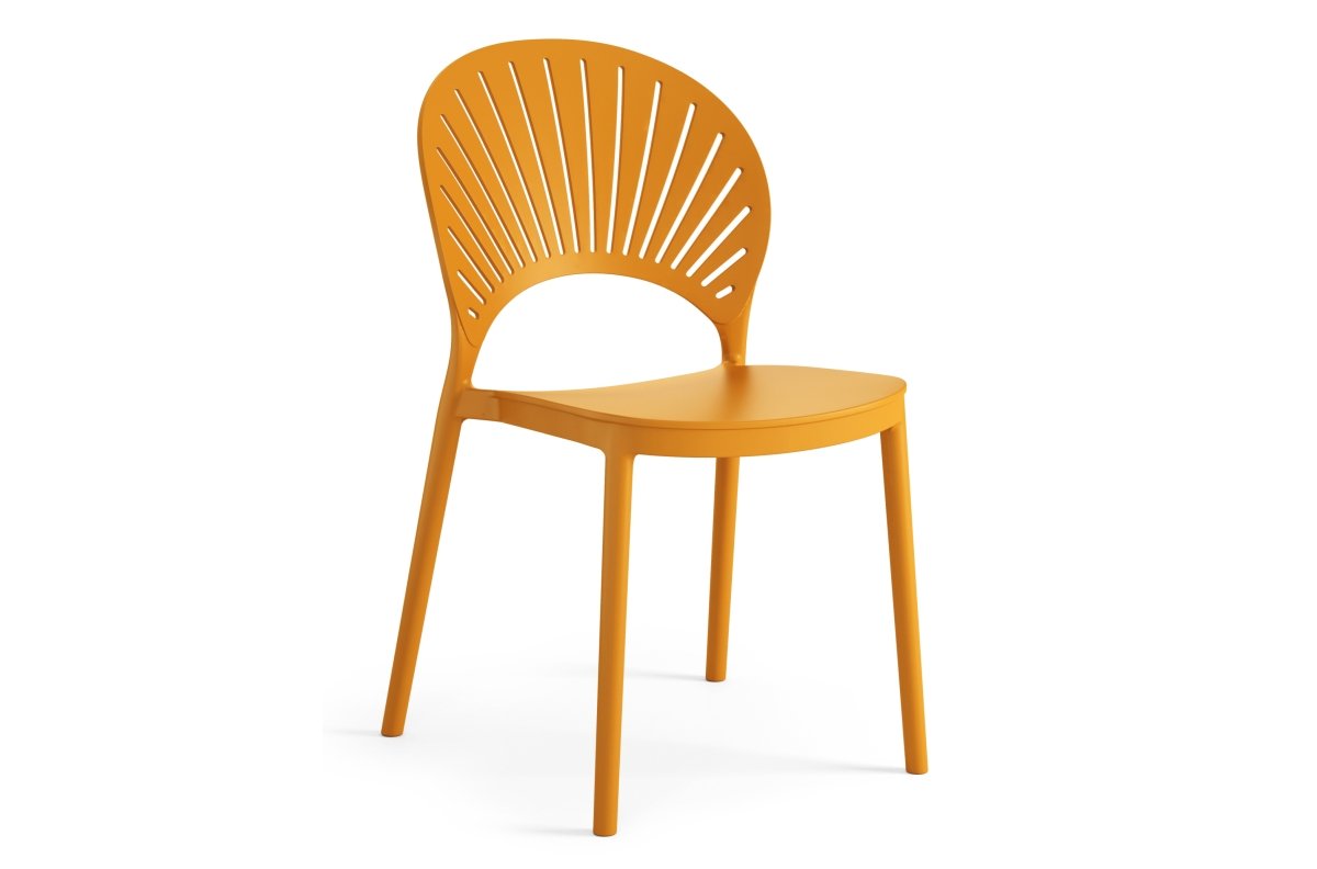 SOLEIL Mustard - MODERN PLASTIC GARDEN CHAIR (for kitchen, cafe, garden) [ONE-TIME ASSEMBLY]