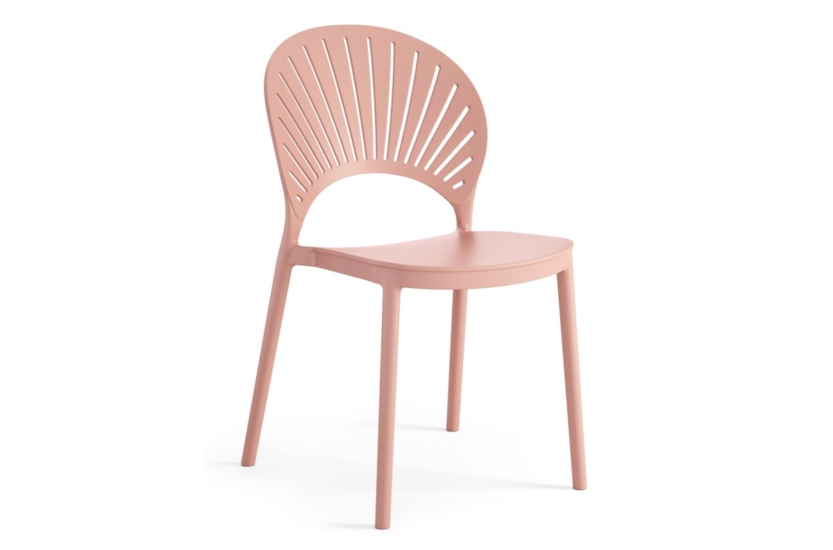 SOLEIL pink - MODERN PLASTIC GARDEN CHAIR (for kitchen, cafe, garden) [ASSEMBLED ONCE]