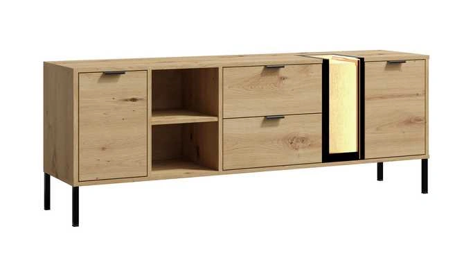 Scandinavian TV cabinet with wooden inserts Evolution EV4