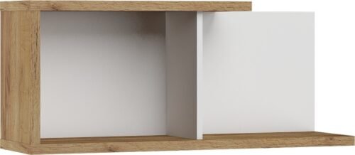 HYBRID 14 furniture wall shelf for living room, oak, gold and white, handicraftsHYBRID
