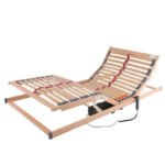 Bed frame, electrically adjustable, 90x200 cm, spring slats, adjustable hardness and height
