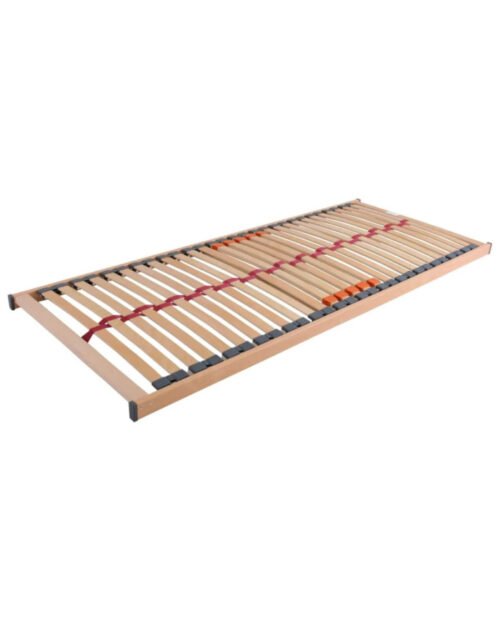 Straight bed frame, 120×200 cm, spring slats, adjustable firmness