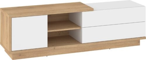 HYBRID 21 furniture chest of drawers, table, TV cabinet with drawers, cremona oak, whiteHYBRID