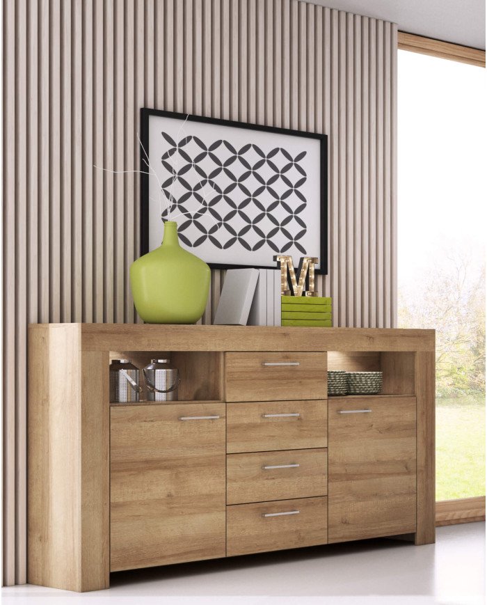 Sky L140 rectangular table, extendable, 140-180/75/80 cm, Riviera Oak - Image 2