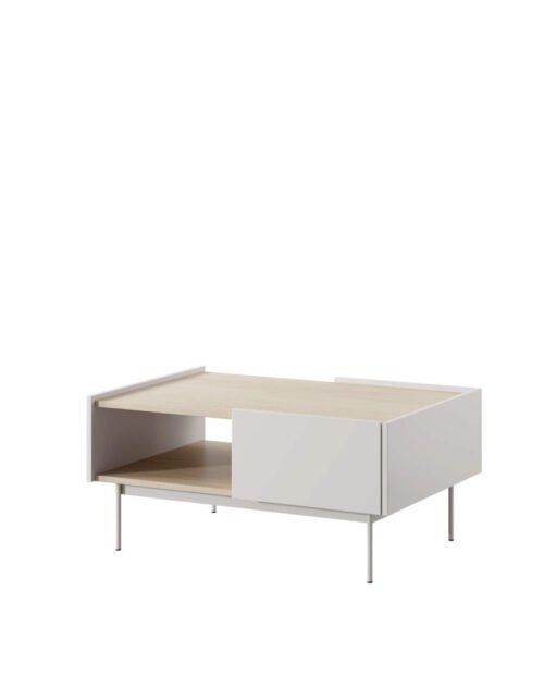 Coffee table, COLOR L97, shelf, drawers, cashmere/line oak color