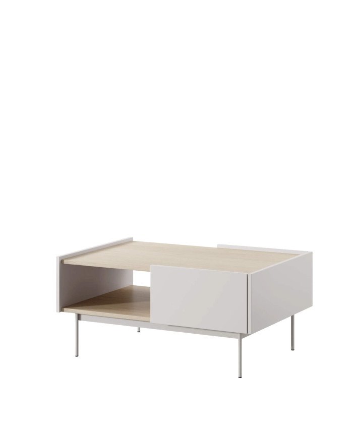 Coffee table, COLOR L97, shelf, drawers, cashmere/line oak color