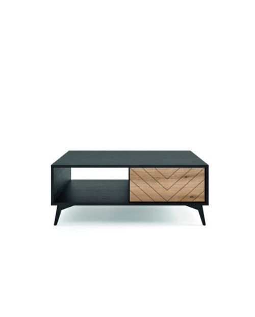 Coffee table, Diamond L140 coffee table, shelf, drawer, Evoke oak/black