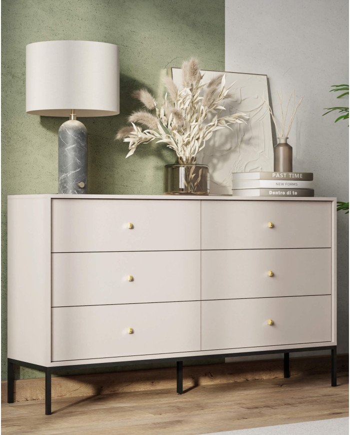 Coffee table, bench Mono ML104, shelf, drawer, beige/black frame - Image 5