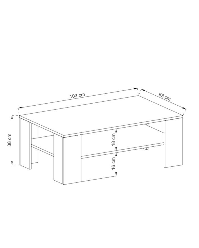 Coffee table, Sky L103 coffee table, shelf, Riviera Oak - Image 5