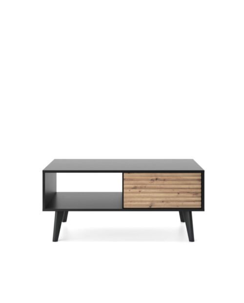 Willow L104 coffee table, bench, shelf, drawers, Artisan Oak/Black