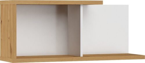 HYBRID 14 piece wall shelf for living room, artistic oak color, whiteHYBRID