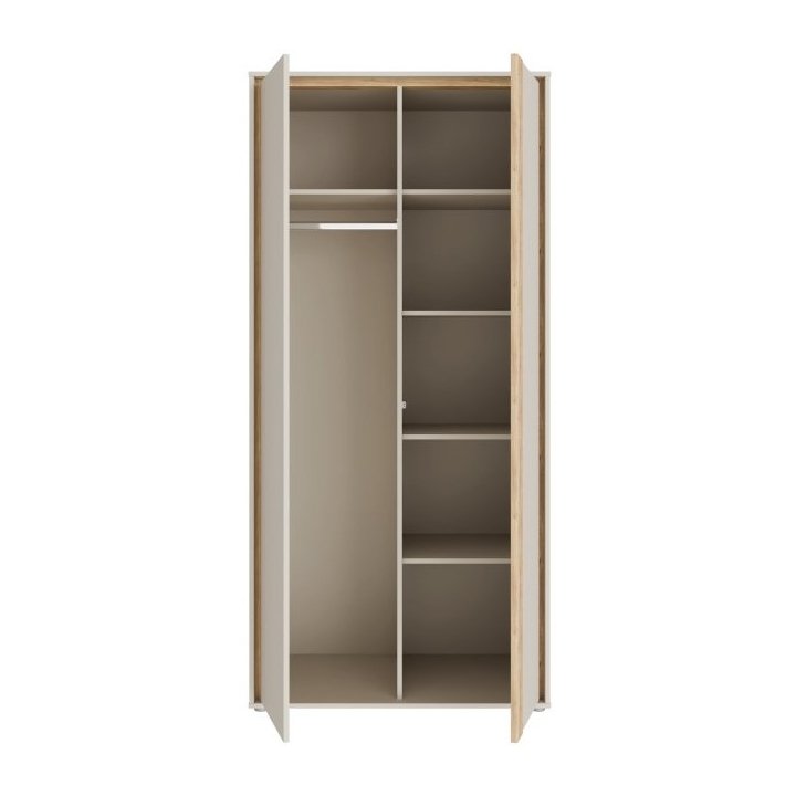 Wardrobe 90 cm Wexlin beige/oak color Mauvella Forte - Image 2