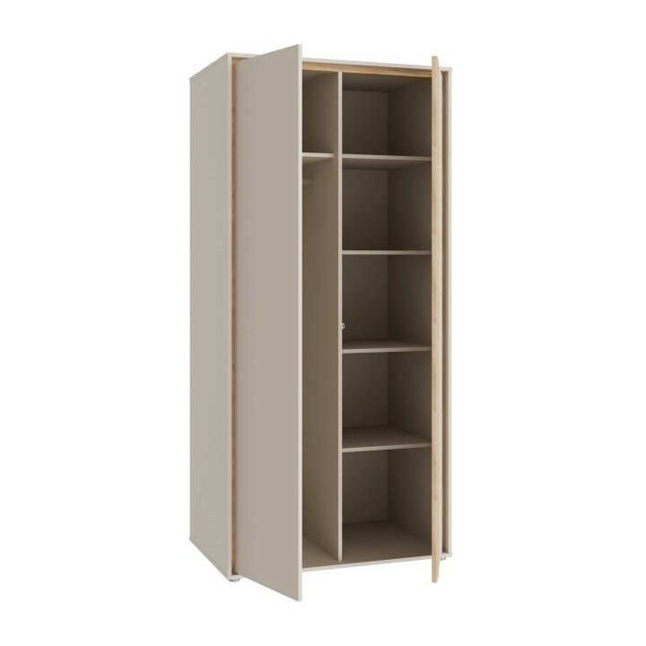 Wardrobe 90 cm Wexlin beige/oak color Mauvella Forte - Image 4