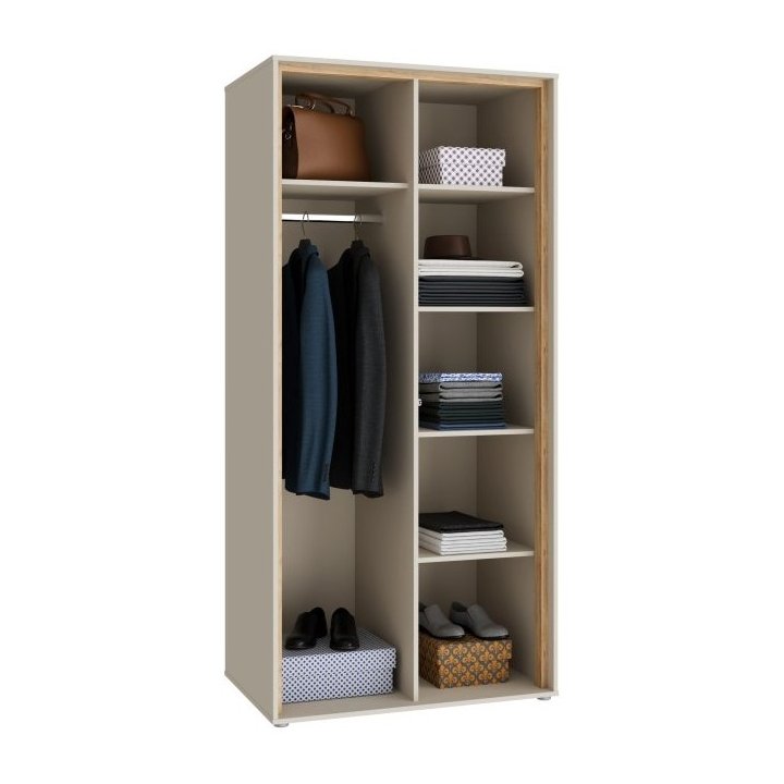 Wardrobe 90 cm Wexlin beige/oak color Mauvella Forte - Image 5