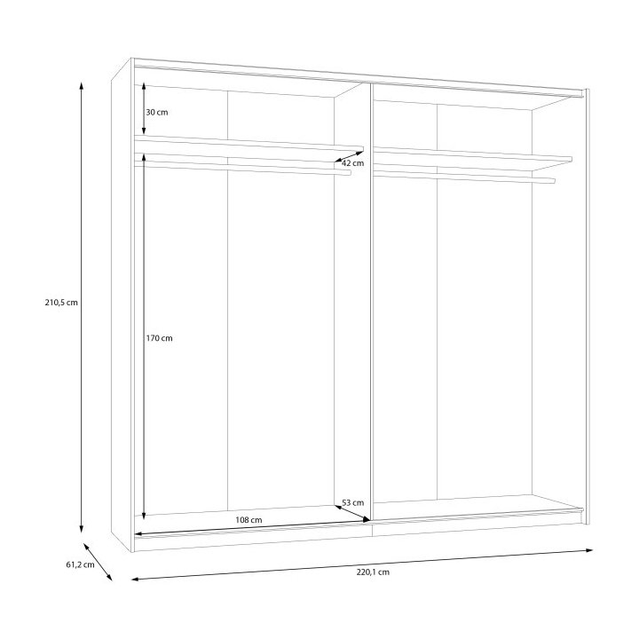 Ingalill SHMS92412-U60 Forte two-door wardrobe - Image 5