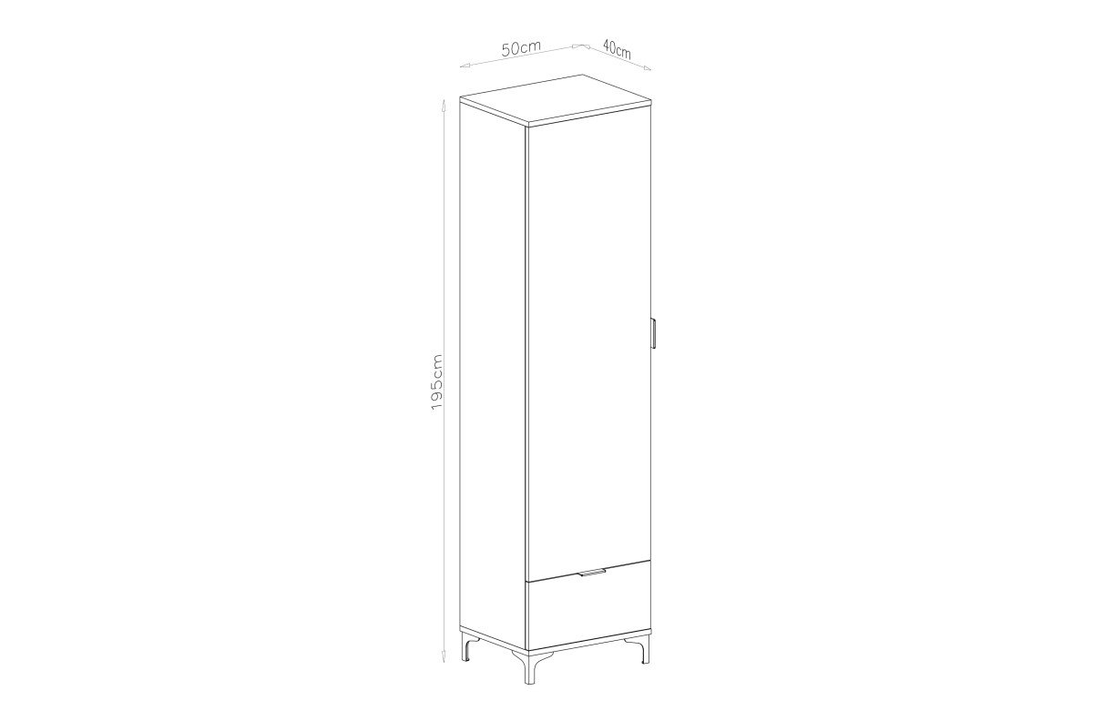 LANA SZ-50 Artisan oak wardrobe - 1 door wardrobe with drawer - Image 4