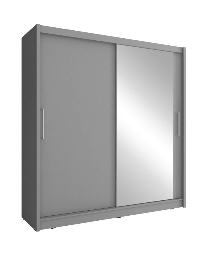 Maja 1 wardrobe, two-door, 180 cm, sliding, shelves, hanger, mirror, graphite color