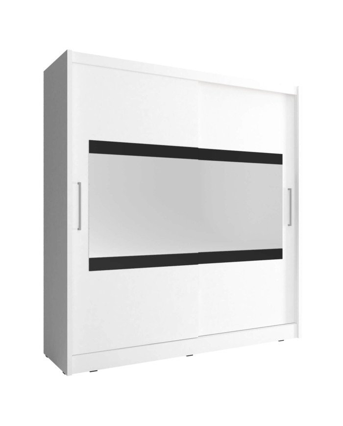 Maja 4 wardrobe, two-door, 180 cm, sliding, shelves, hanger, mirrors, white