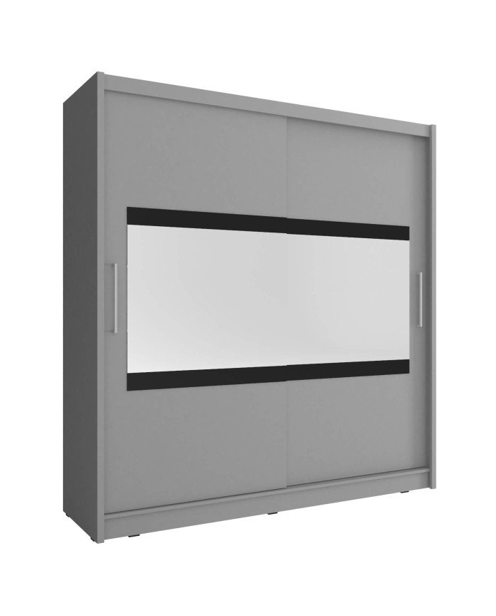 Maja 4 wardrobe, two-door, 200 cm, sliding, shelves, hanger, mirrors, graphite color
