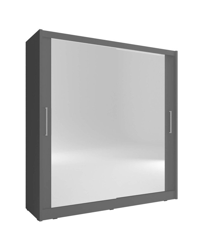 Maja 6 wardrobe, two doors, 200 cm, sliding, shelves, hanger, mirrors, graphite color