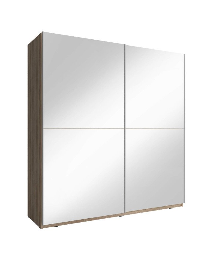 Mika 3 wardrobe, two-door, 150 cm, sliding, shelves, hanger, mirrors, Sonoma oak