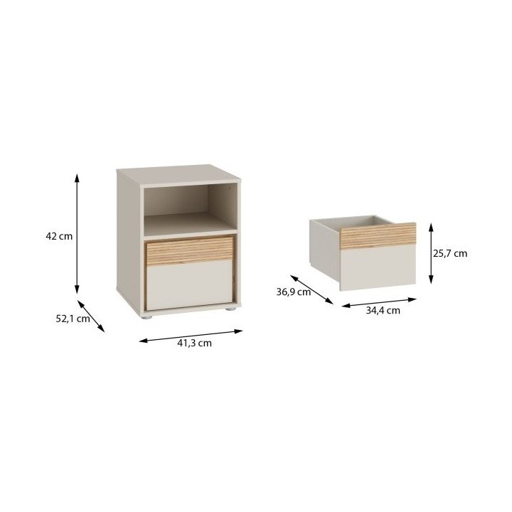 Bedside table 40 cm Wexlin beige/oak Mauvella Forte - Image 5