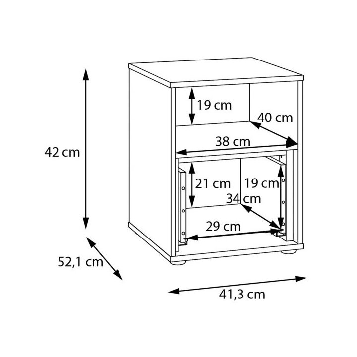 Bedside table 40 cm Wexlin beige/oak Mauvella Forte - Image 6