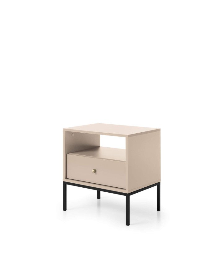 Mono MS54 bedside table, drawer, niche, beige/black frame - Image 3