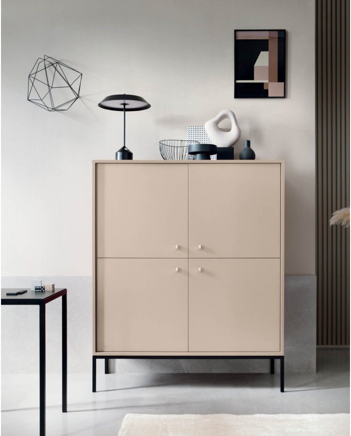 Mono MS54 bedside table, drawer, niche, beige/black frame - Image 4