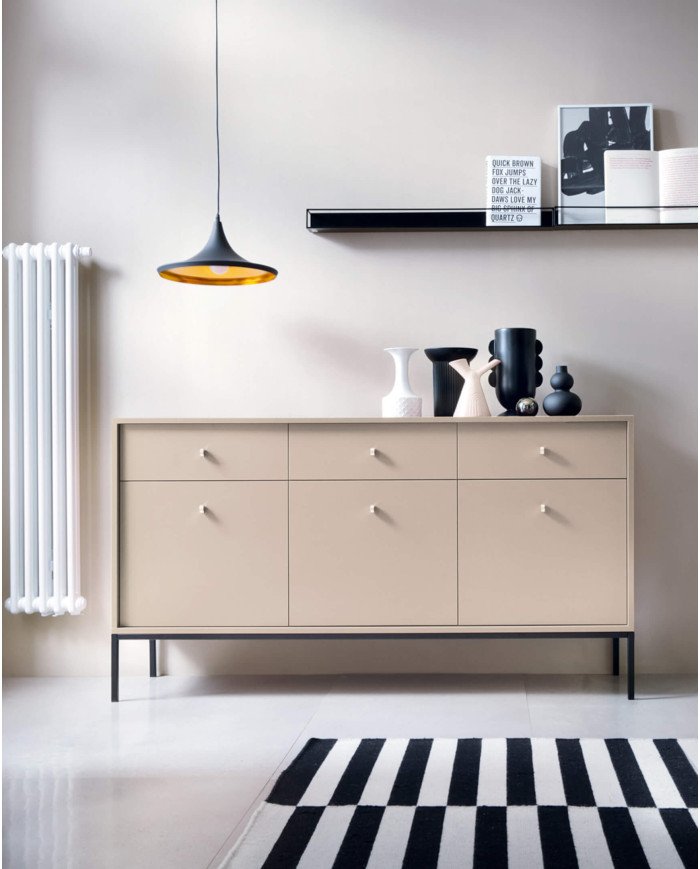 Mono MS54 bedside table, drawer, niche, beige/black frame - Image 7