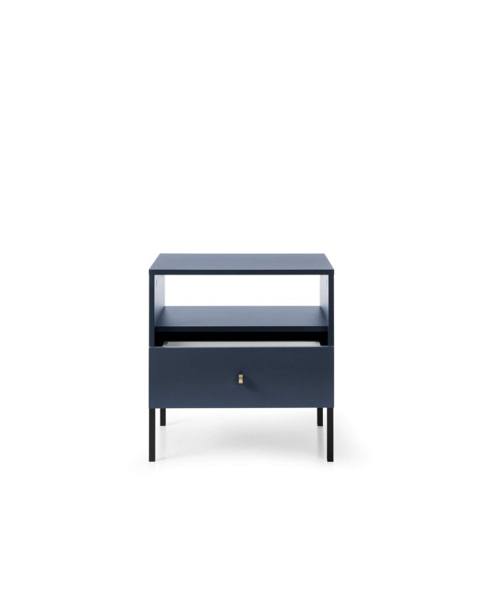 Mono MS54 bedside table, with drawer, recessed, dark blue/black frame - Image 2