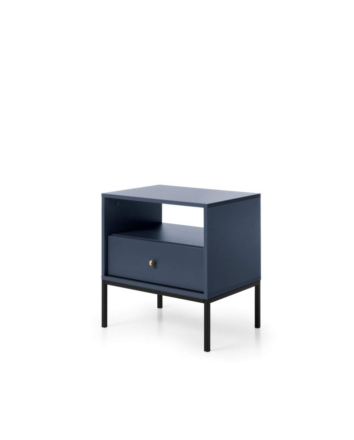 Mono MS54 bedside table, with drawer, recessed, dark blue/black frame - Image 3