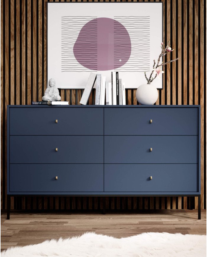 Mono MS54 bedside table, with drawer, recessed, dark blue/black frame - Image 4