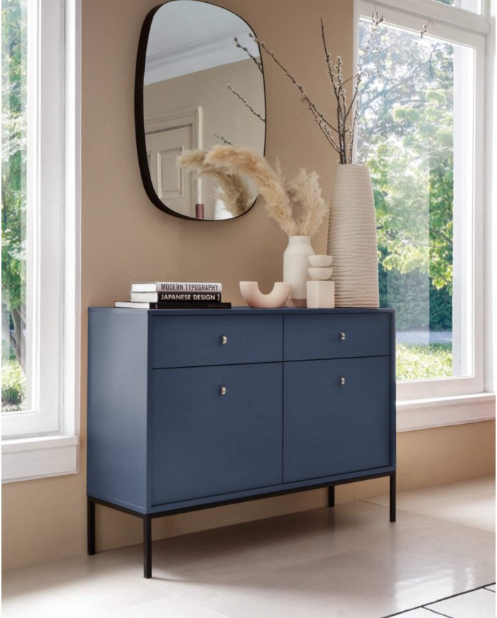 Mono MS54 bedside table, with drawer, recessed, dark blue/black frame - Image 5