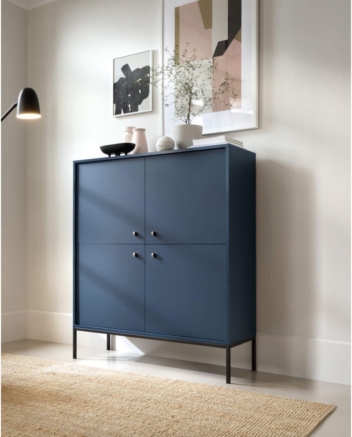 Mono MS54 bedside table, with drawer, recessed, dark blue/black frame - Image 6