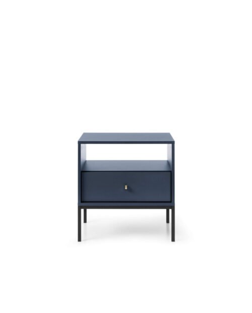 Mono MS54 bedside table, with drawer, recessed, dark blue/black frame