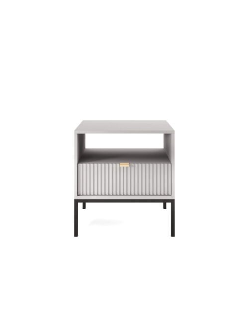 Nova S54 bedside table, drawer, recess, gray/black frame