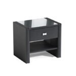 Polibox bedside table, low, upholstered, with drawer and niche