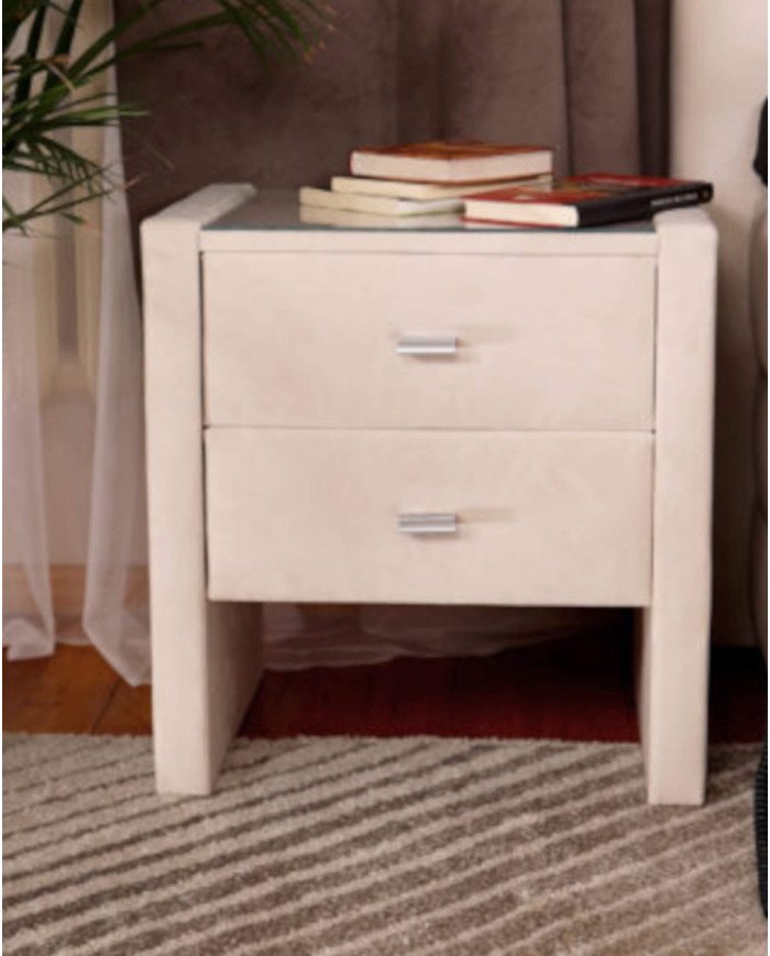 Polibox bedside table - tall, upholstered, with drawers - Image 2