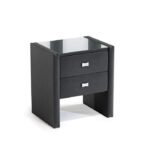 Polibox bedside table - tall, upholstered, with drawers